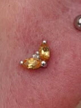 2 BVLA WG/Citrine Petal threadless ends